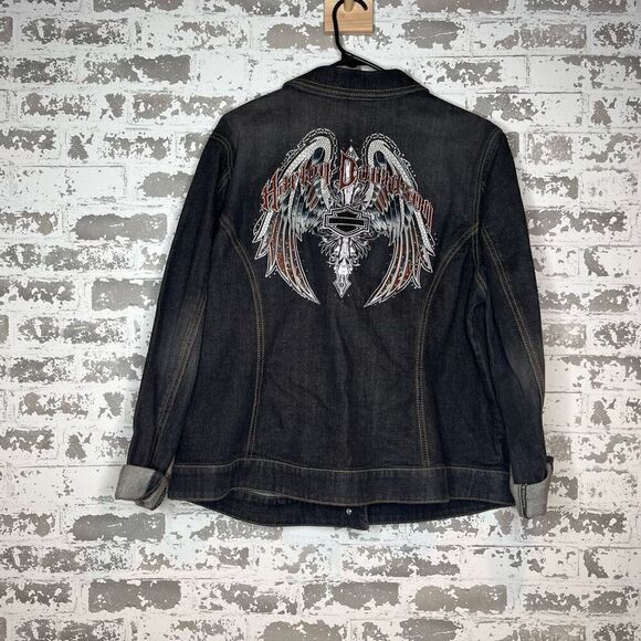 Harley-Davidson Black Jean Jacket - Picture 3 of 11